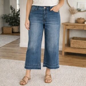 Angels Forever Young Everflex Sculpt Cropped Wide Leg Jeans Women 16/33 Stretch